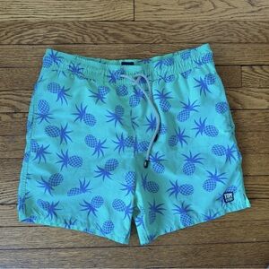 Tom & Teddy Men's Pineapple Swim Shorts - Size Medium